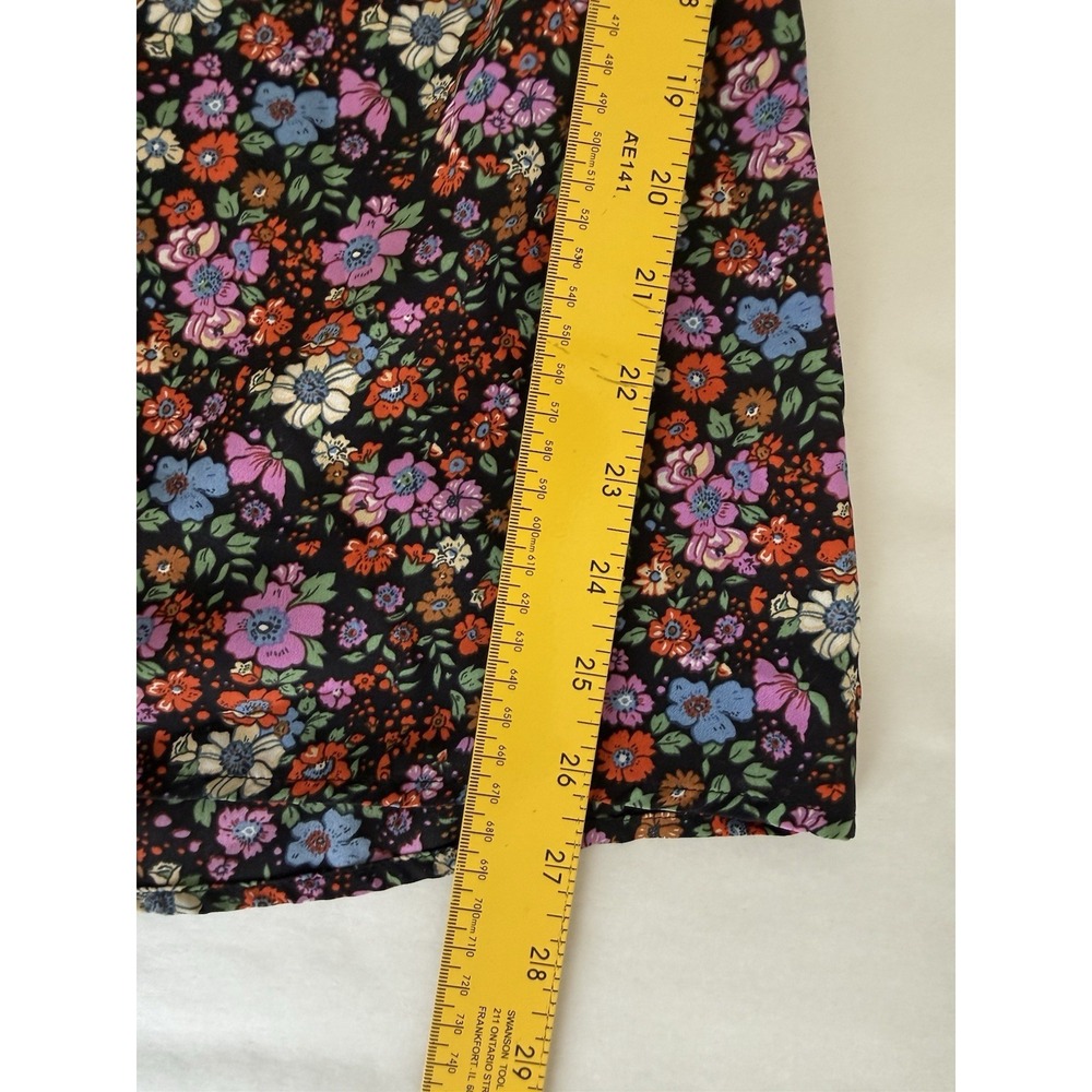 Entro Ditzy Floral Blouse Size 1X Balloon Sleeve Ruffle Cottage Coquette - Picture 9 of 9